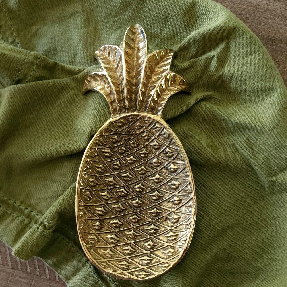 Brass Pineapple Trinket Dish, Entryway Catchall Dish, Key Holder